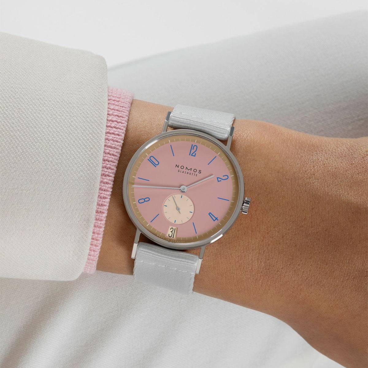 NOMOS Glashütte Tangente 38mm 'Pompadour' Limited Edition Watch - Berry's Jewellers