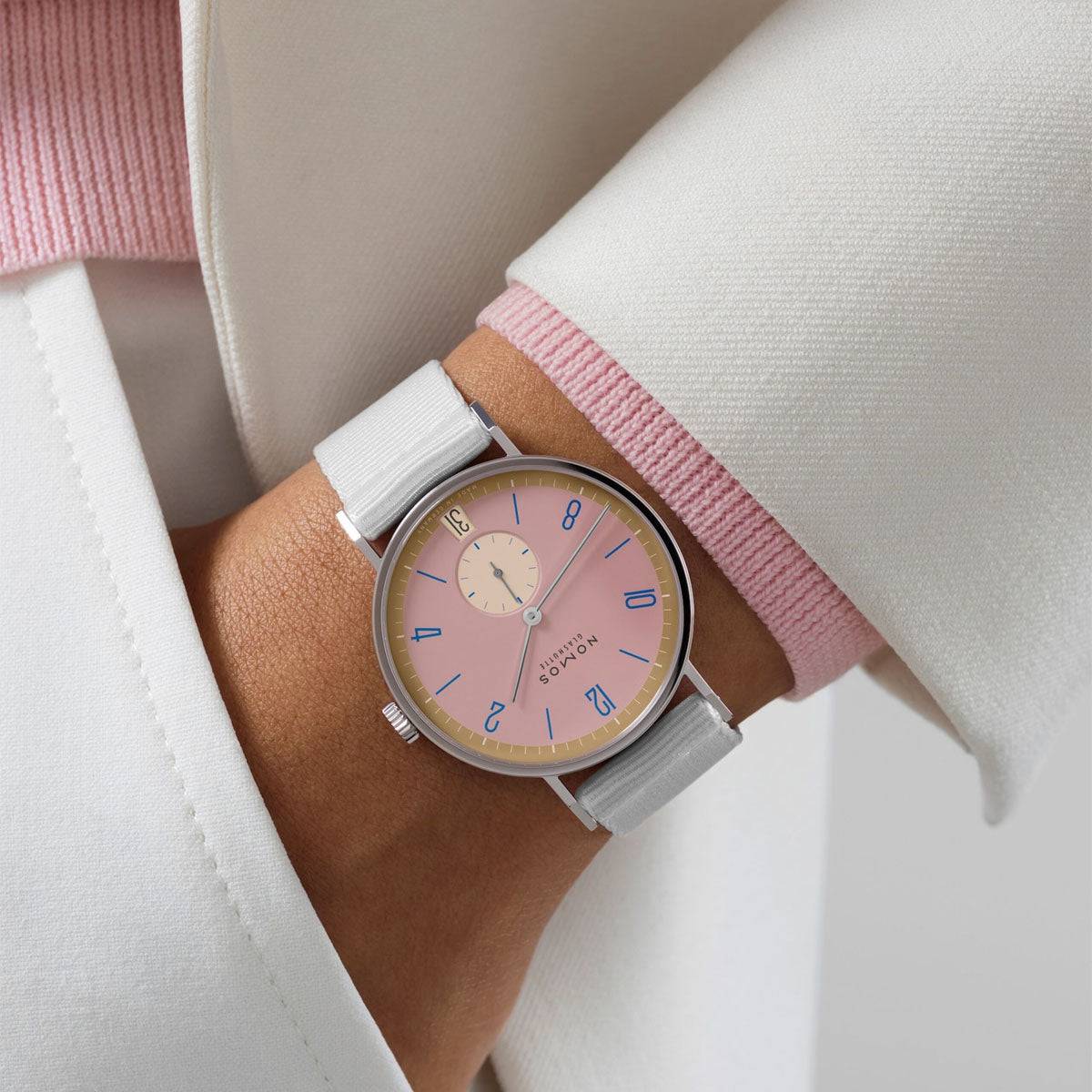 NOMOS Glashütte Tangente 38mm 'Pompadour' Limited Edition Watch - Berry's Jewellers