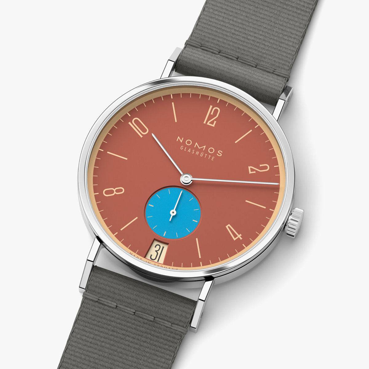 NOMOS Glashütte Tangente 38mm 'Ziegelblau' Limited Edition Watch - Berry's Jewellers