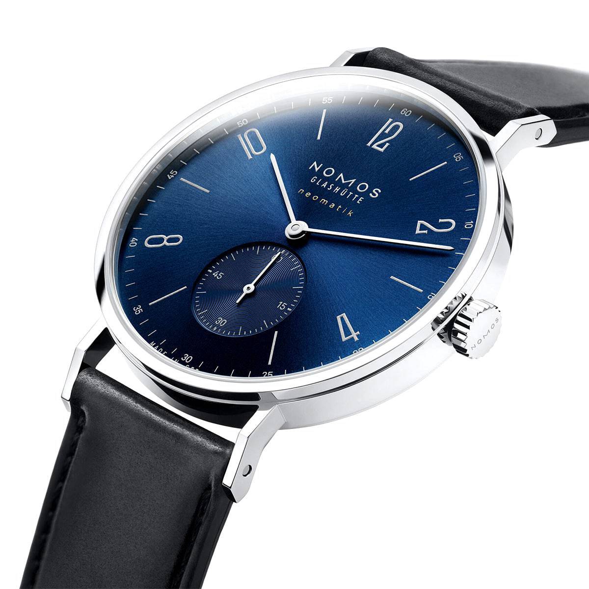 NOMOS Glashütte Tangente Neomatik 39mm Blue Dial Automatic Strap Watch - Berry's Jewellers