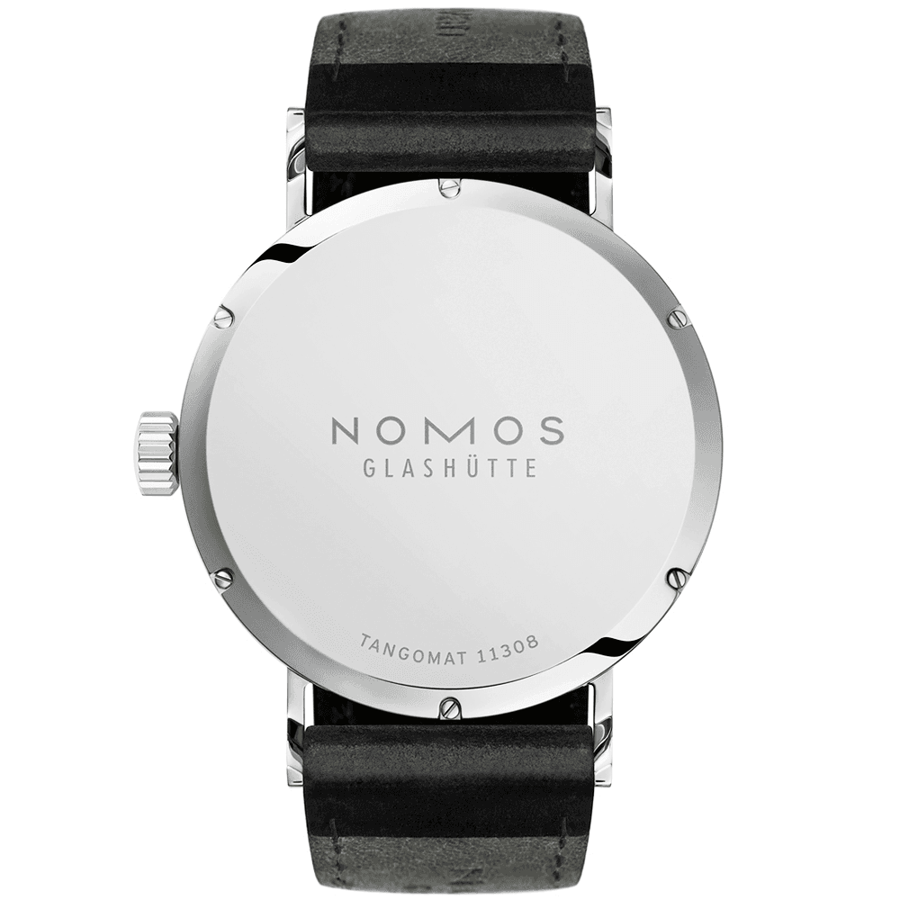 NOMOS Glashütte Tangomat 38mm White Dial Automatic Leather Strap Watch - Berry's Jewellers