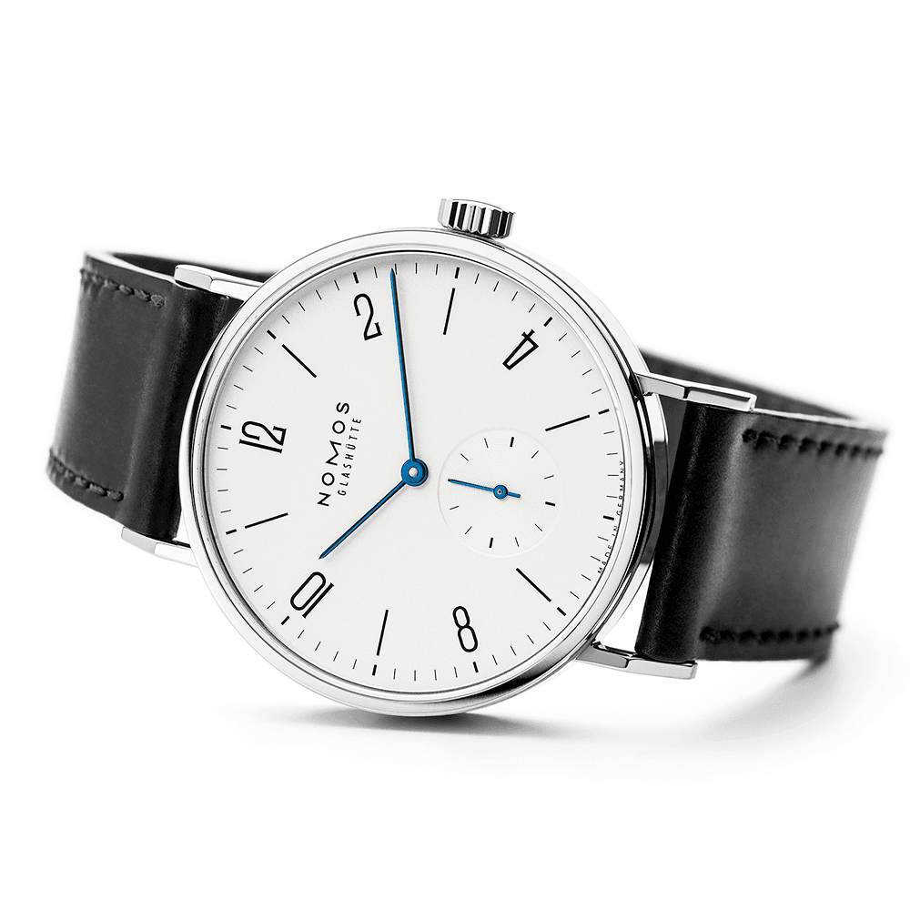 NOMOS Glashütte Tangomat 38mm White Dial Automatic Leather Strap Watch - Berry's Jewellers