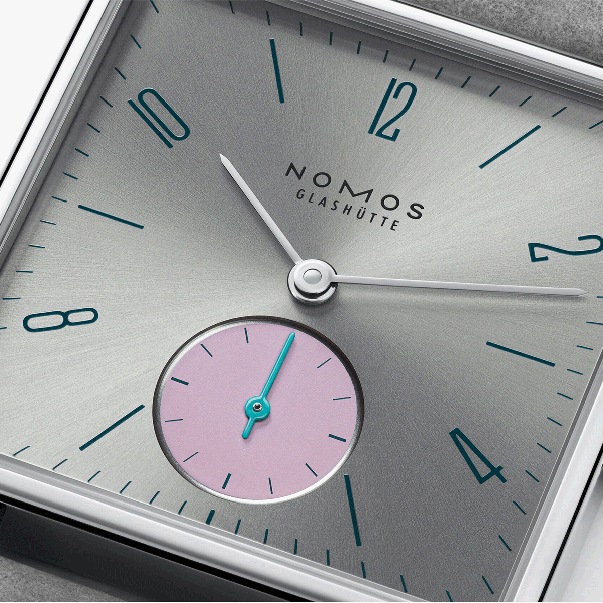 NOMOS Glashütte Tetra Die Unerreichbare 30mm Silvercut & Pink Dial Ladies Watch - Berry's Jewellers