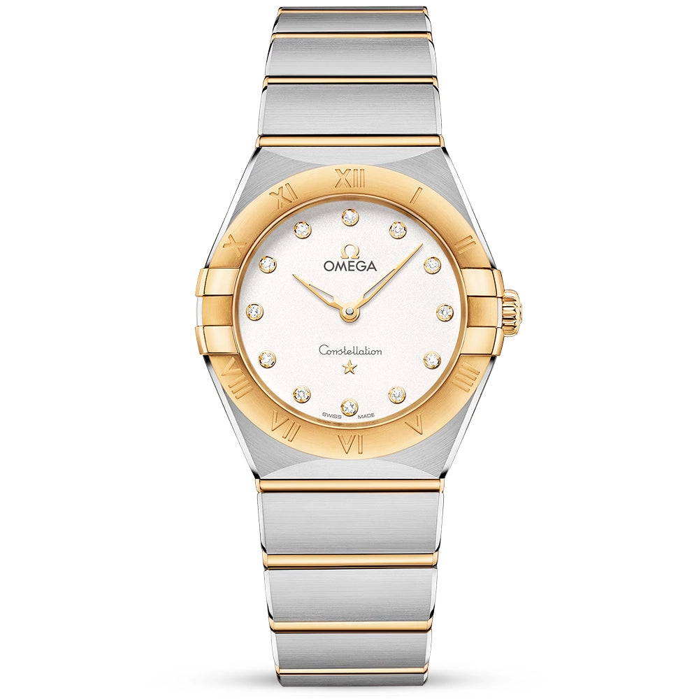 OMEGA Constellation 28mm Two-Tone Silver Diamond Dial Ladies Watch - Berry's Jewellers