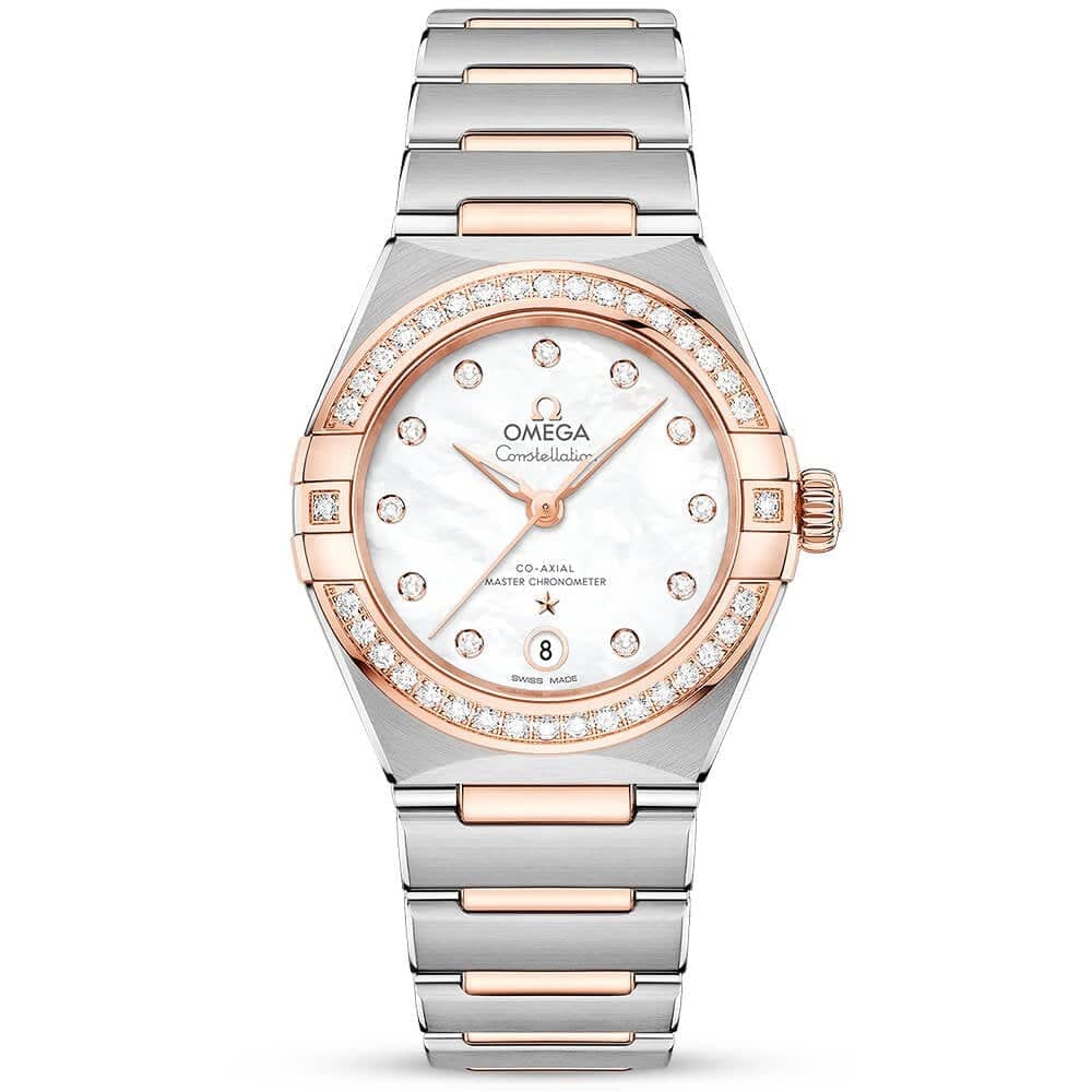 OMEGA Constellation 29mm Two-Tone Diamond Dial and Bezel Ladies Automatic Watch - Berry's Jewellers