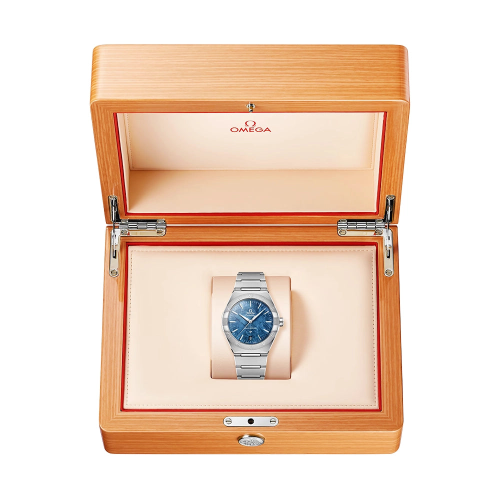 OMEGA Constellation 41mm Blue Meteorite Dial Automatic Bracelet Watch - Berry's Jewellers