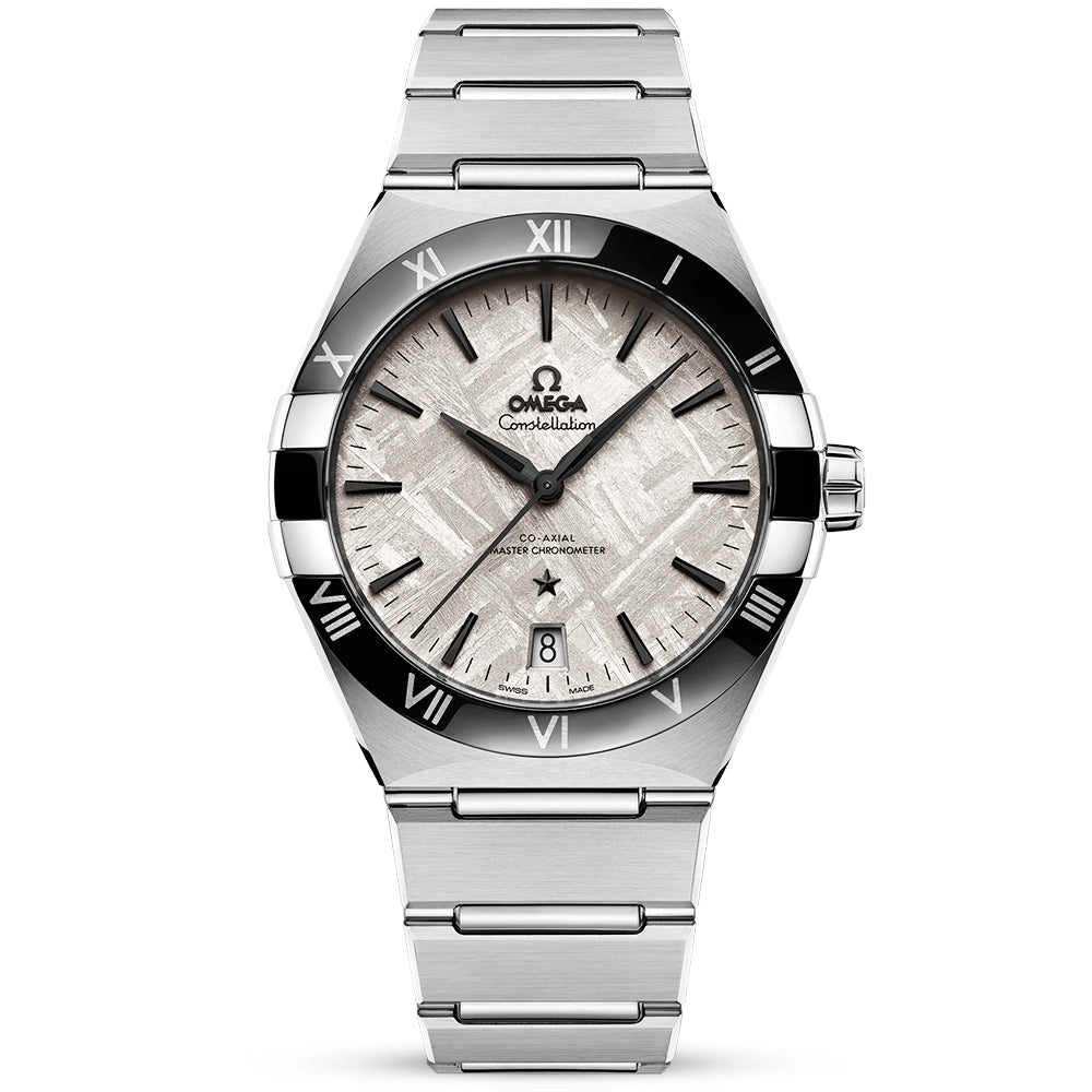 OMEGA Constellation 41mm Grey Meteorite Dial Automatic Bracelet Watch - Berry's Jewellers