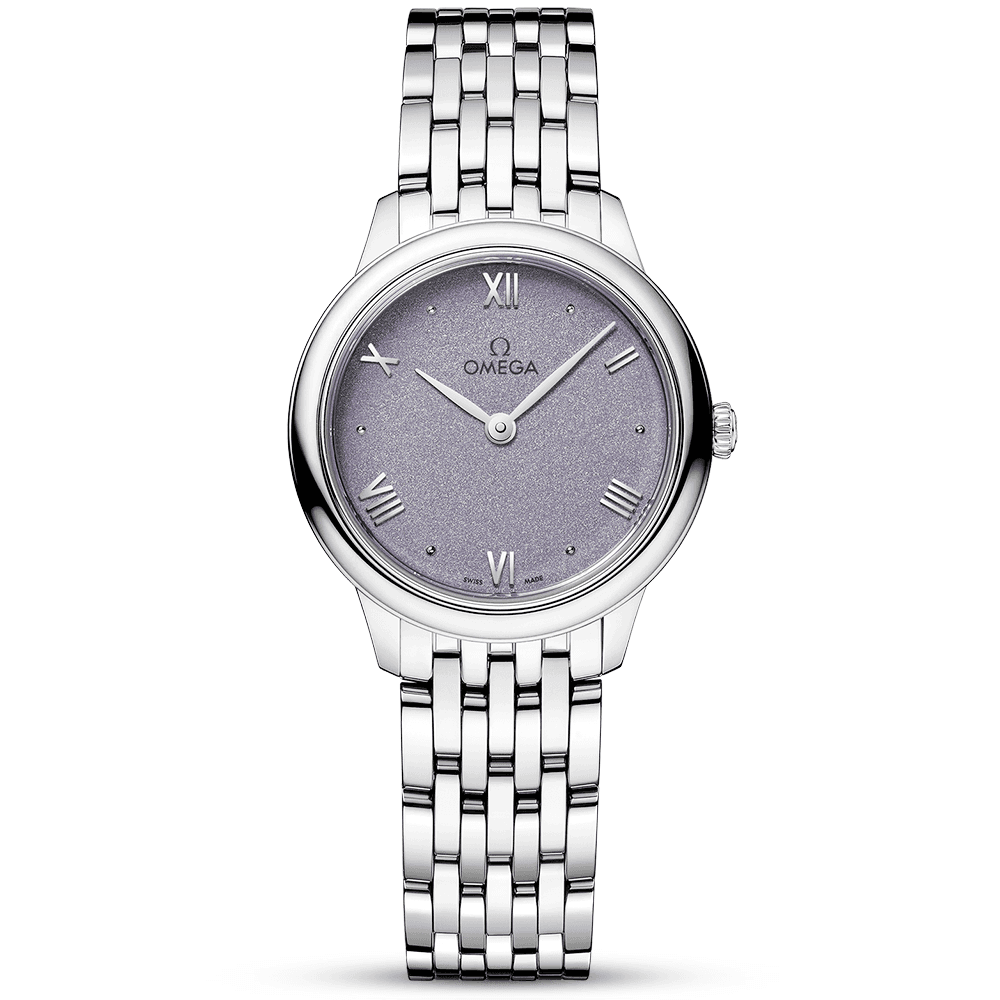 OMEGA De Ville Prestige 27.5mm Lavender Dial Ladies Bracelet Watch - Berry's Jewellers