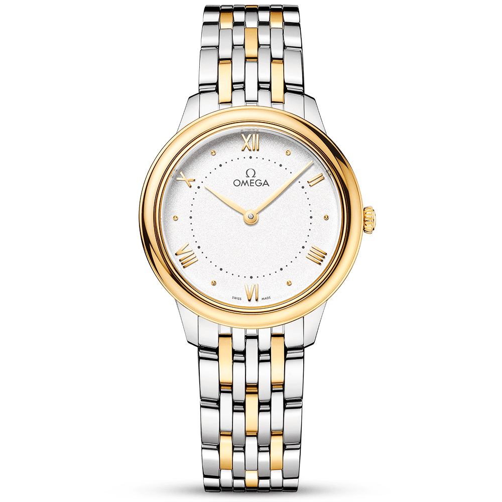 OMEGA De Ville Prestige 30mm Two-Tone Silver Dial Ladies Bracelet Watch - Berry's Jewellers