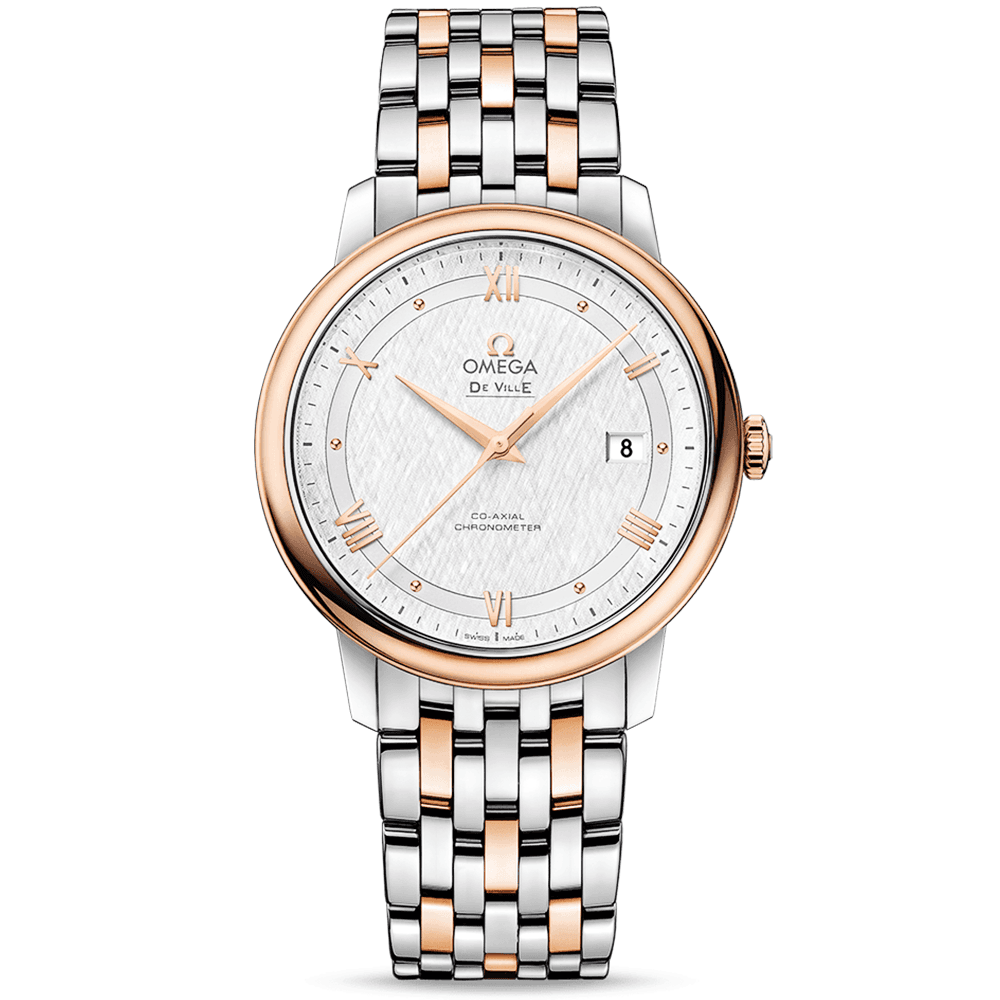 OMEGA De Ville Prestige 39.5mm Two-Tone Silver Roman Dial Automatic Watch - Berry's Jewellers