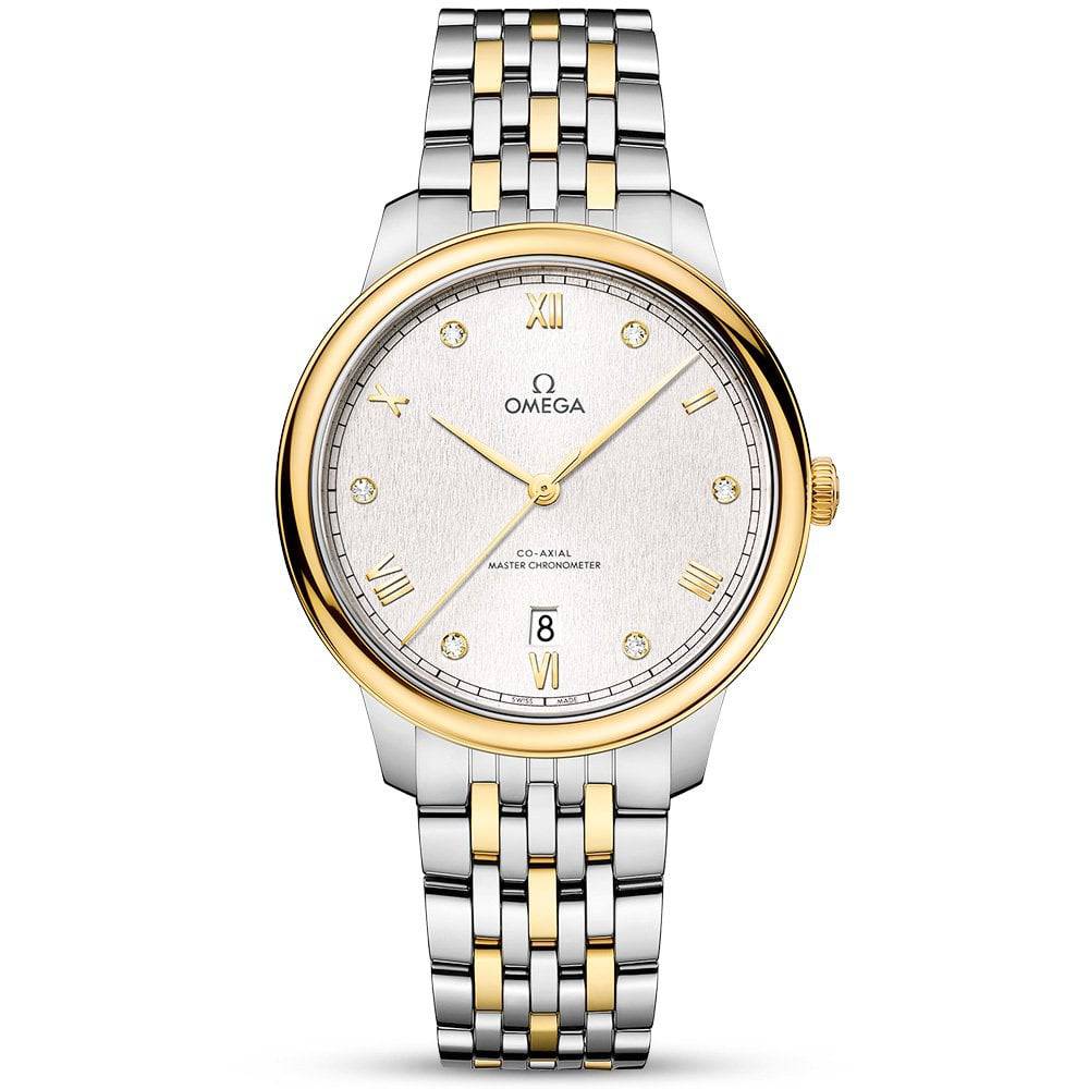 OMEGA De Ville Prestige 40mm Two-Tone Silver Diamond Dial Men's Bracelet Watch - Berry's Jewellers