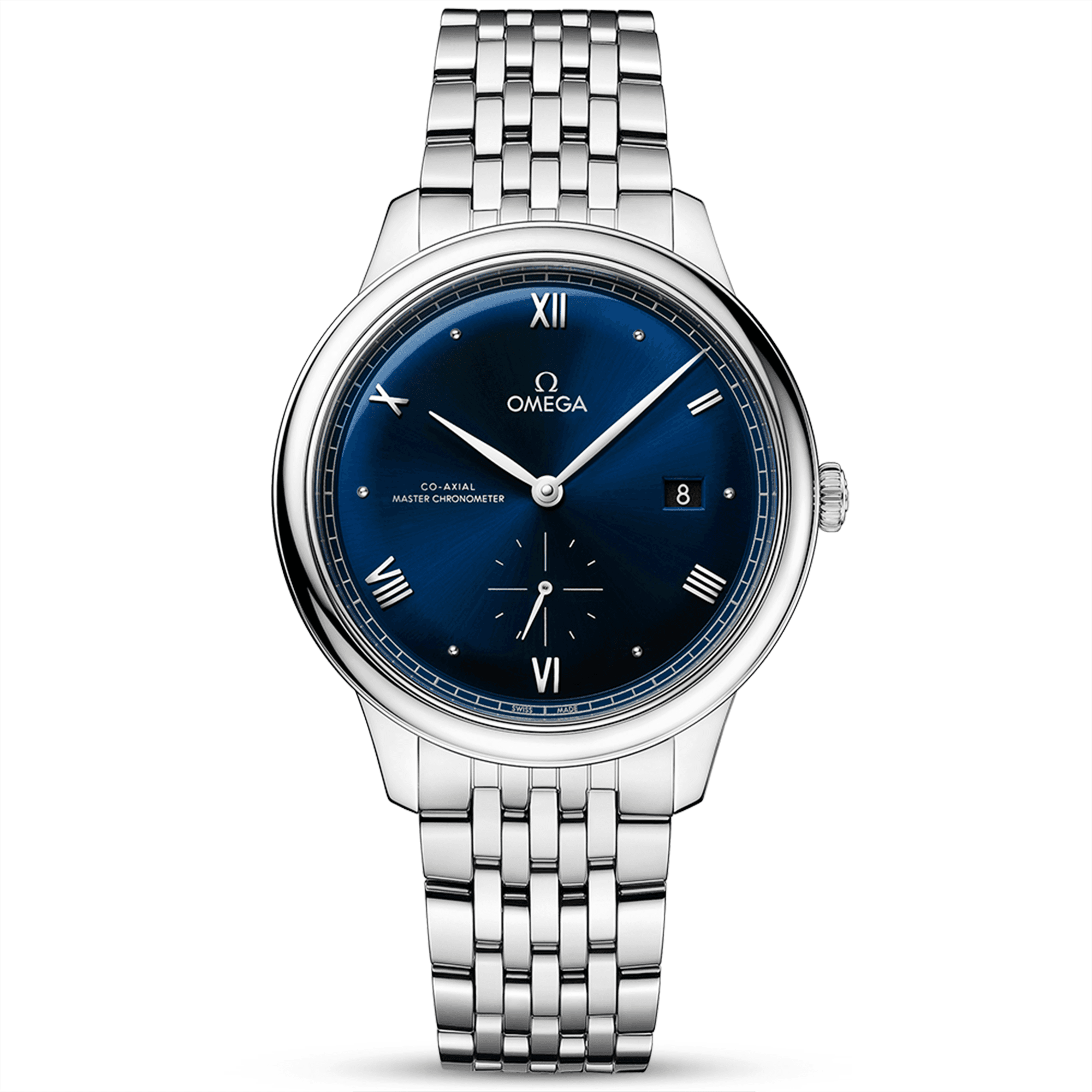 OMEGA De Ville Prestige Small Seconds 41mm Blue Dial Automatic Bracelet Watch - Berry's Jewellers