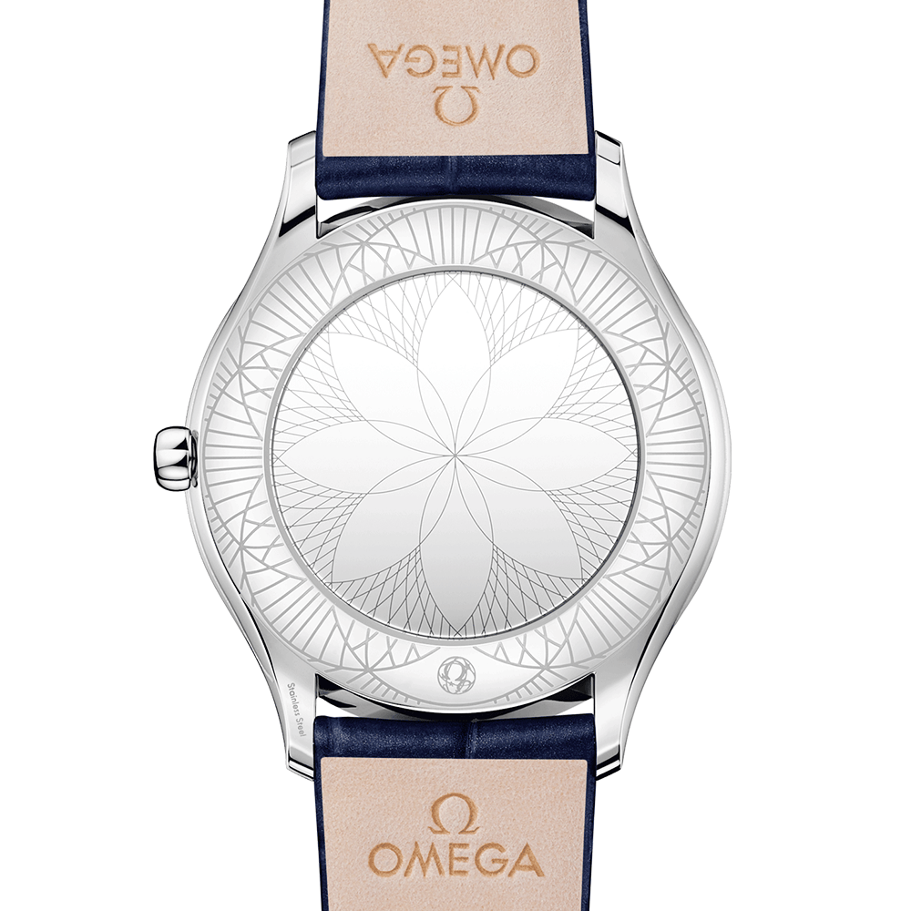 OMEGA De Ville Tresor 36mm Blue Dial Diamond Set Ladies Watch - Berry's Jewellers