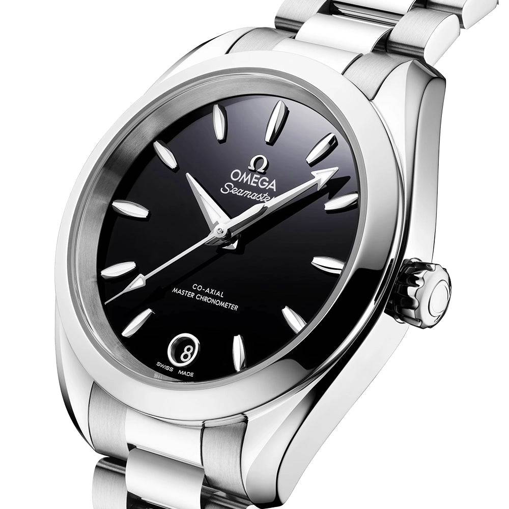 OMEGA Seamaster Aqua Terra 34mm Black Lacquer Dial Bracelet Watch - Berry's Jewellers