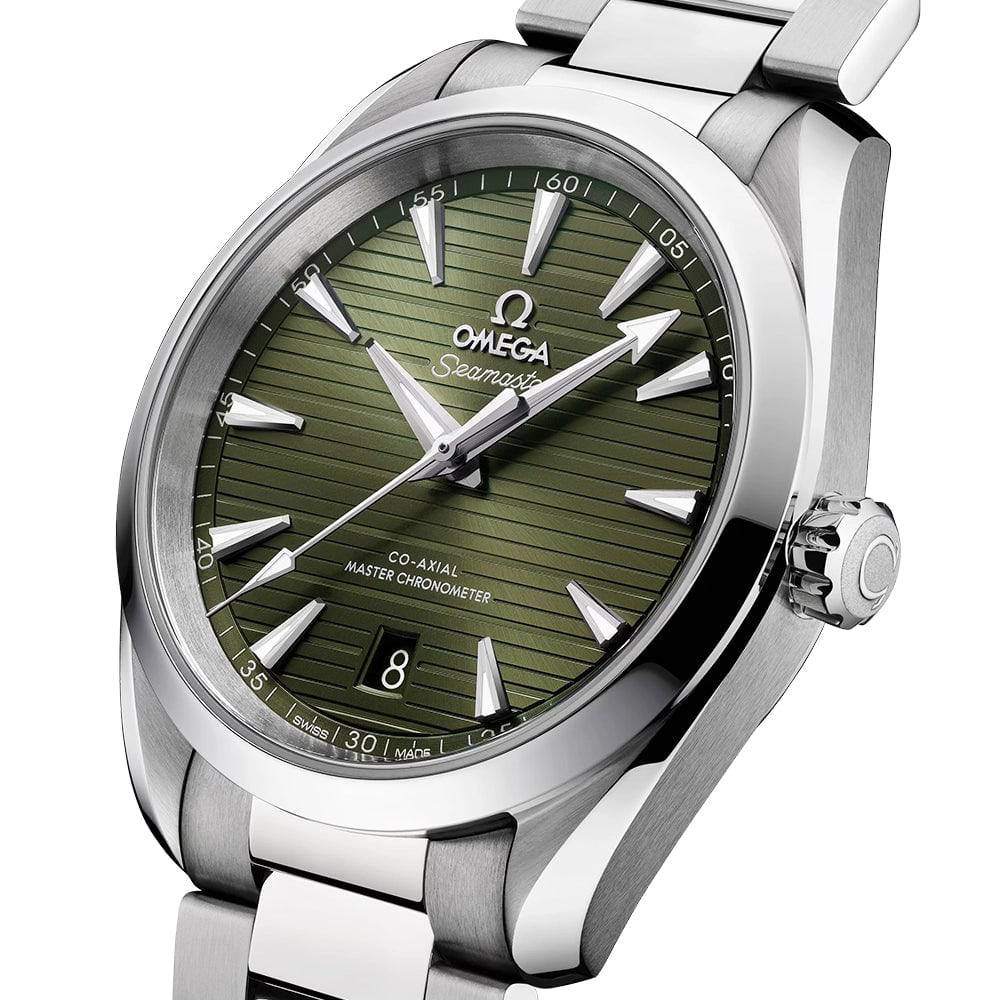 OMEGA Seamaster Aqua Terra 38mm Green Dial Automatic Bracelet Watch - Berry's Jewellers