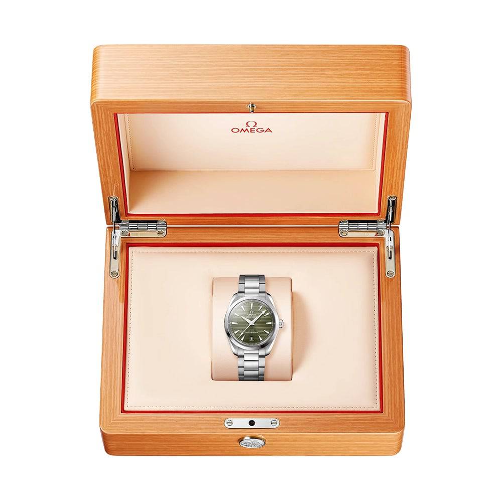 OMEGA Seamaster Aqua Terra 38mm Green Dial Automatic Bracelet Watch - Berry's Jewellers