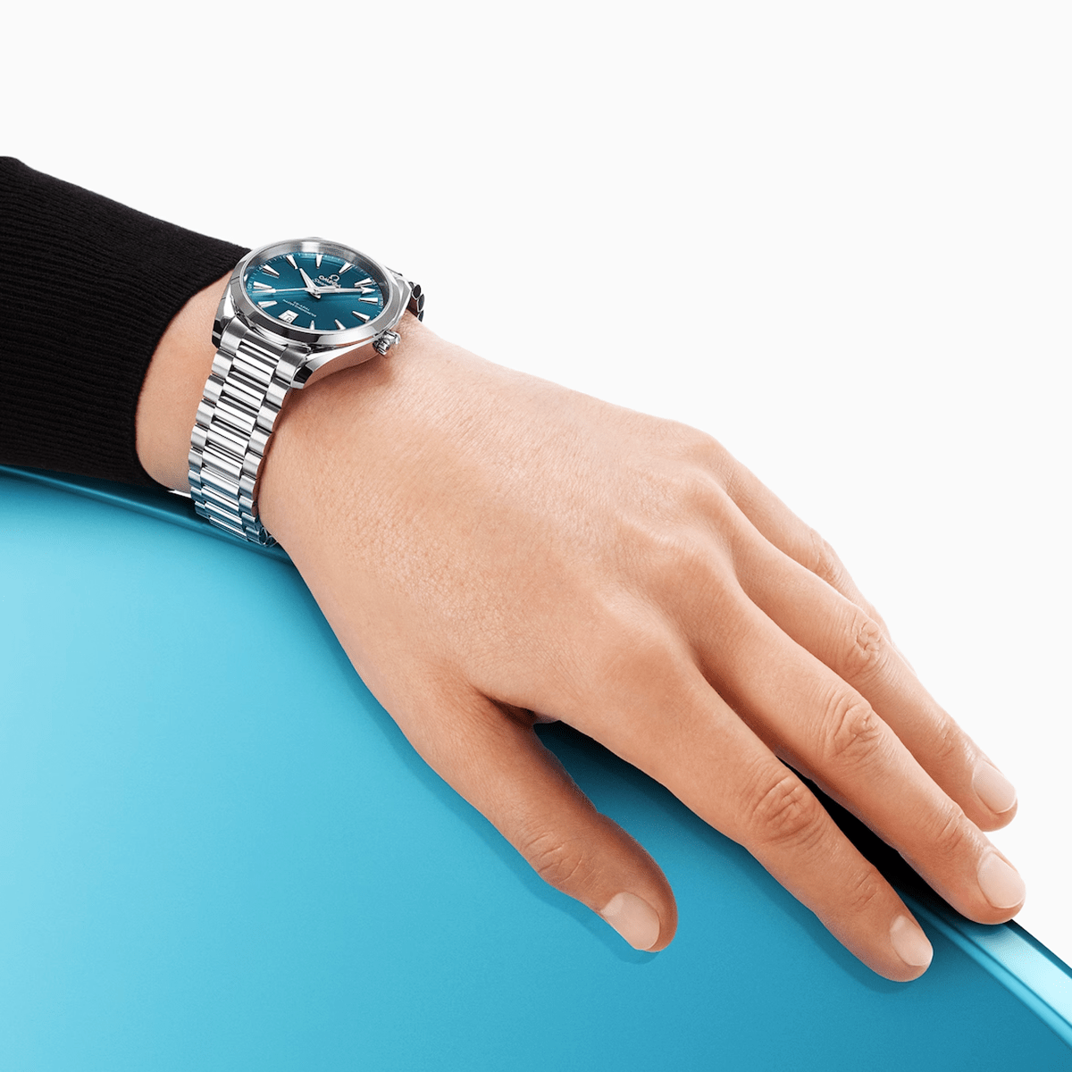 OMEGA Seamaster Aqua Terra Shades 38mm Atlantic Blue Dial Bracelet Watch - Berry's Jewellers