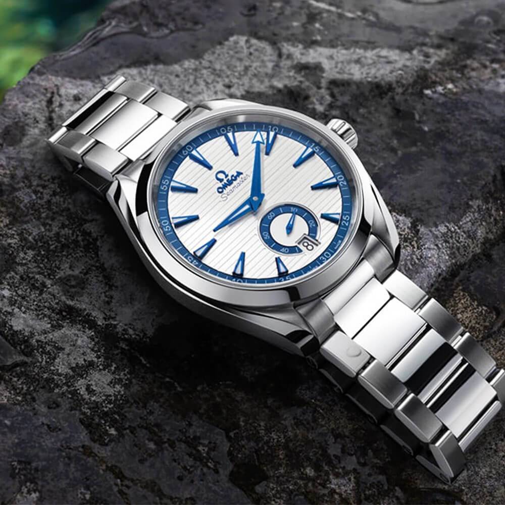 OMEGA Seamaster Aqua Terra Small Seconds 41mm Silver/Blue Dial Bracelet Watch - Berry's Jewellers