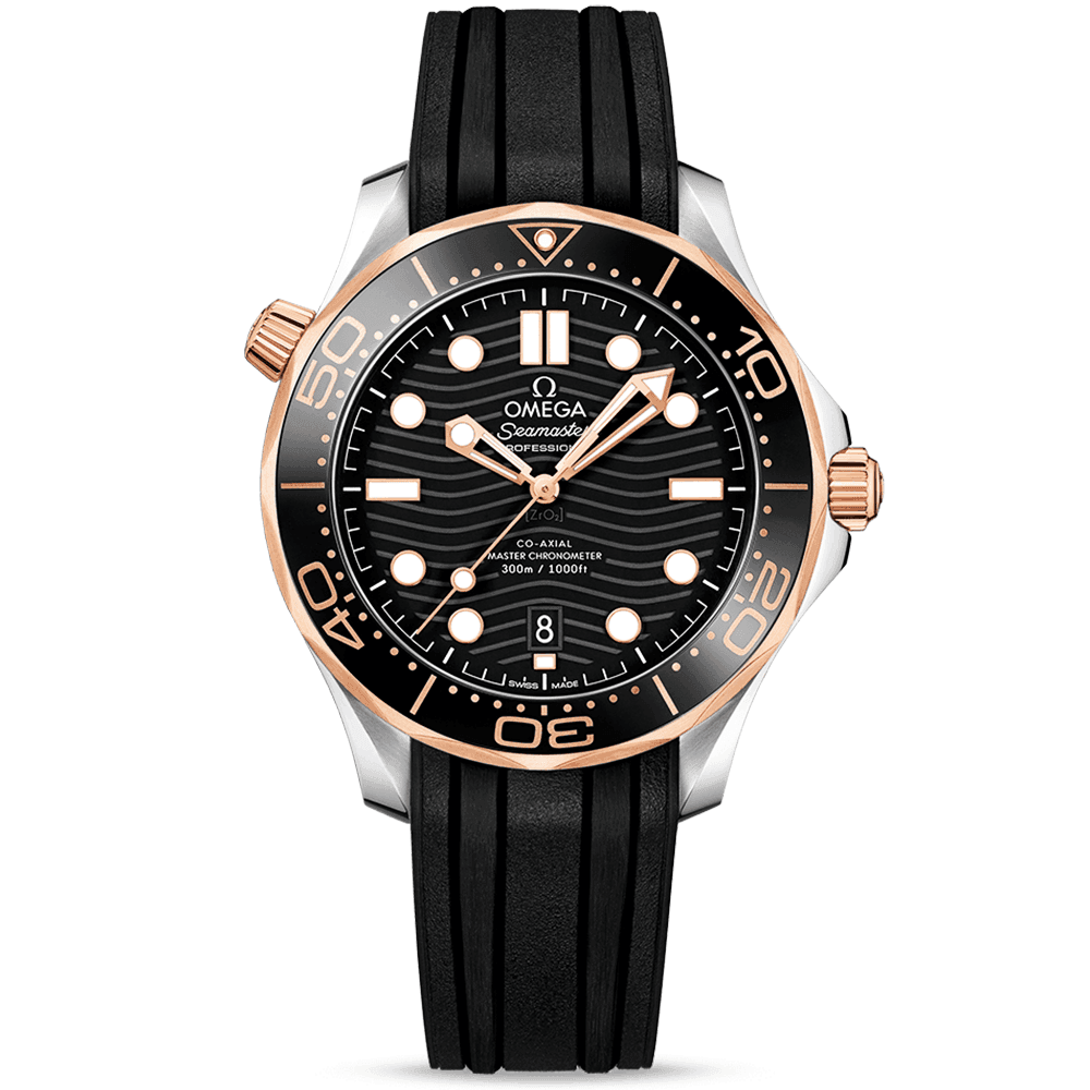 OMEGA Seamaster Diver 300m 42mm Black Dial & 18ct Sedna Gold Men's Watch - Berry's Jewellers