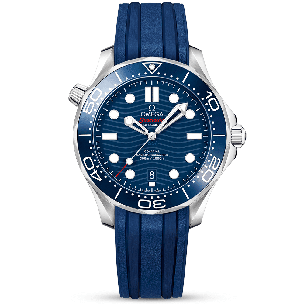 OMEGA Seamaster Diver 300m 42mm Blue Dial Men's Rubber Strap Watch - Berry's Jewellers