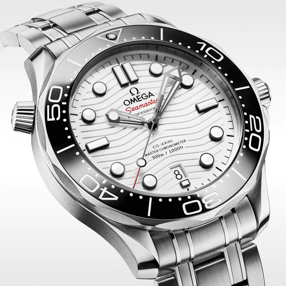 OMEGA Seamaster Diver 300m 42mm White Dial Men's Bracelet Watch - Berry's Jewellers