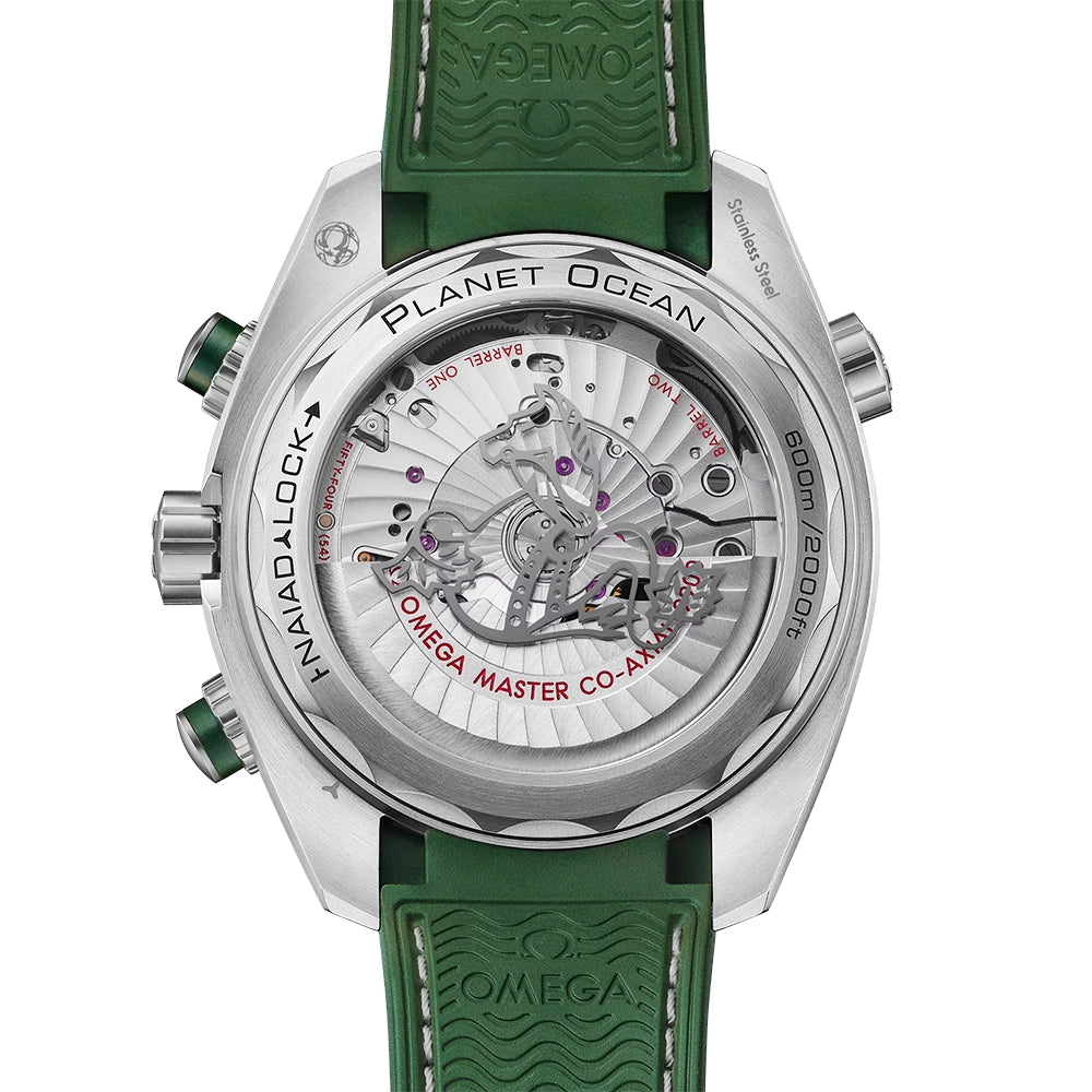 OMEGA Seamaster Planet Ocean 600m Chronograph Green Dial & Bezel Strap Watch - Berry's Jewellers