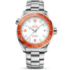 OMEGA Seamaster Planet Ocean 600m White Dial & Orange Bezel Bracelet Watch - Berry's Jewellers