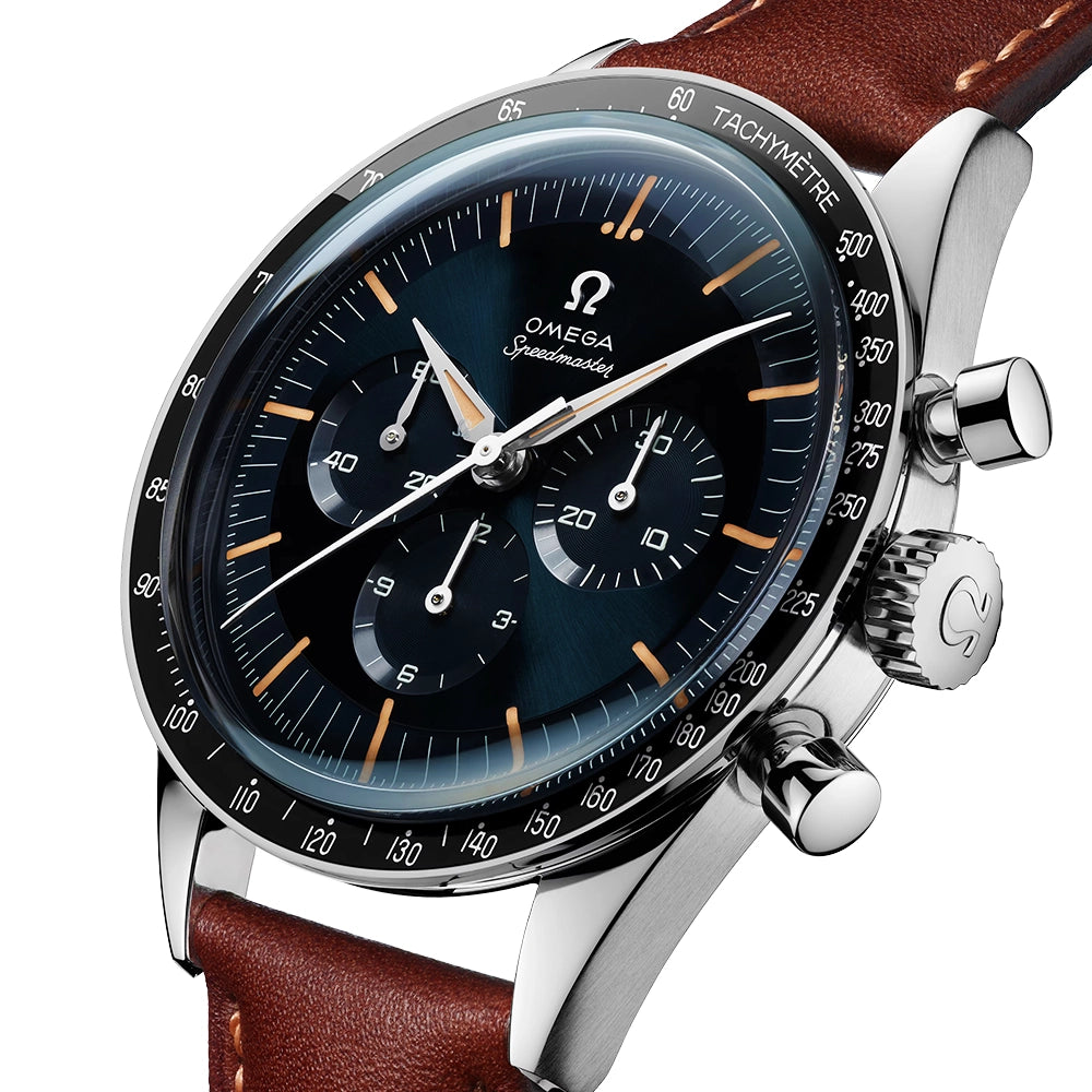 OMEGA Speedmaster Anniversary Edition First OMEGA In Space Leather Strap Watch - Berry's Jewellers