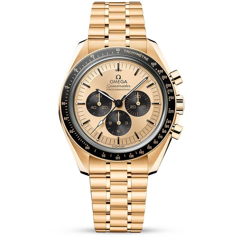 OMEGA Speedmaster Moonwatch 18ct Moonshine Gold Dial Bracelet Watch - Berry's Jewellers