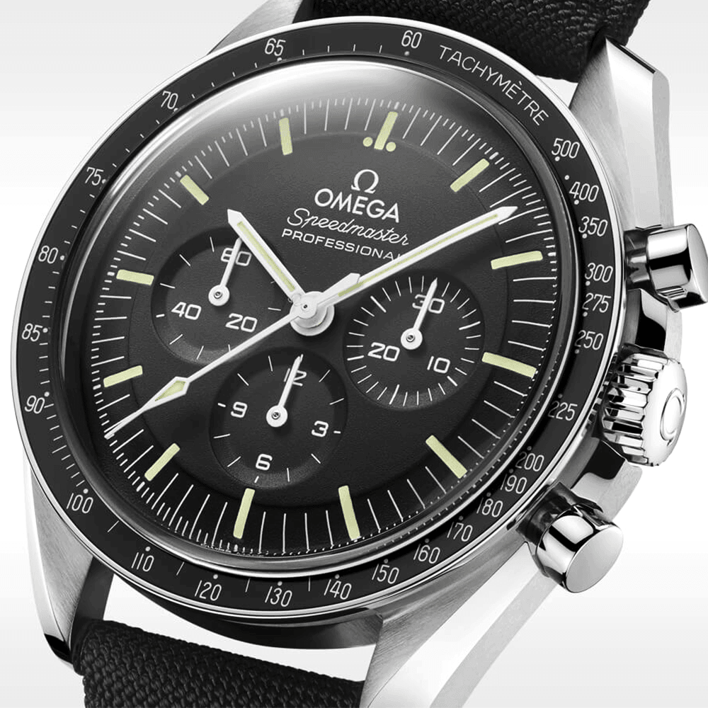 OMEGA Speedmaster Moonwatch 42mm Men's Nylon Strap Chronograph Watch - Berry's Jewellers