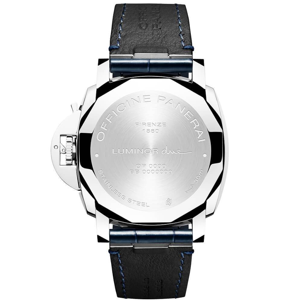 Panerai Luminor Due 42mm Blue/Rose Dial Men's Automatic Strap Watch - Berry's Jewellers