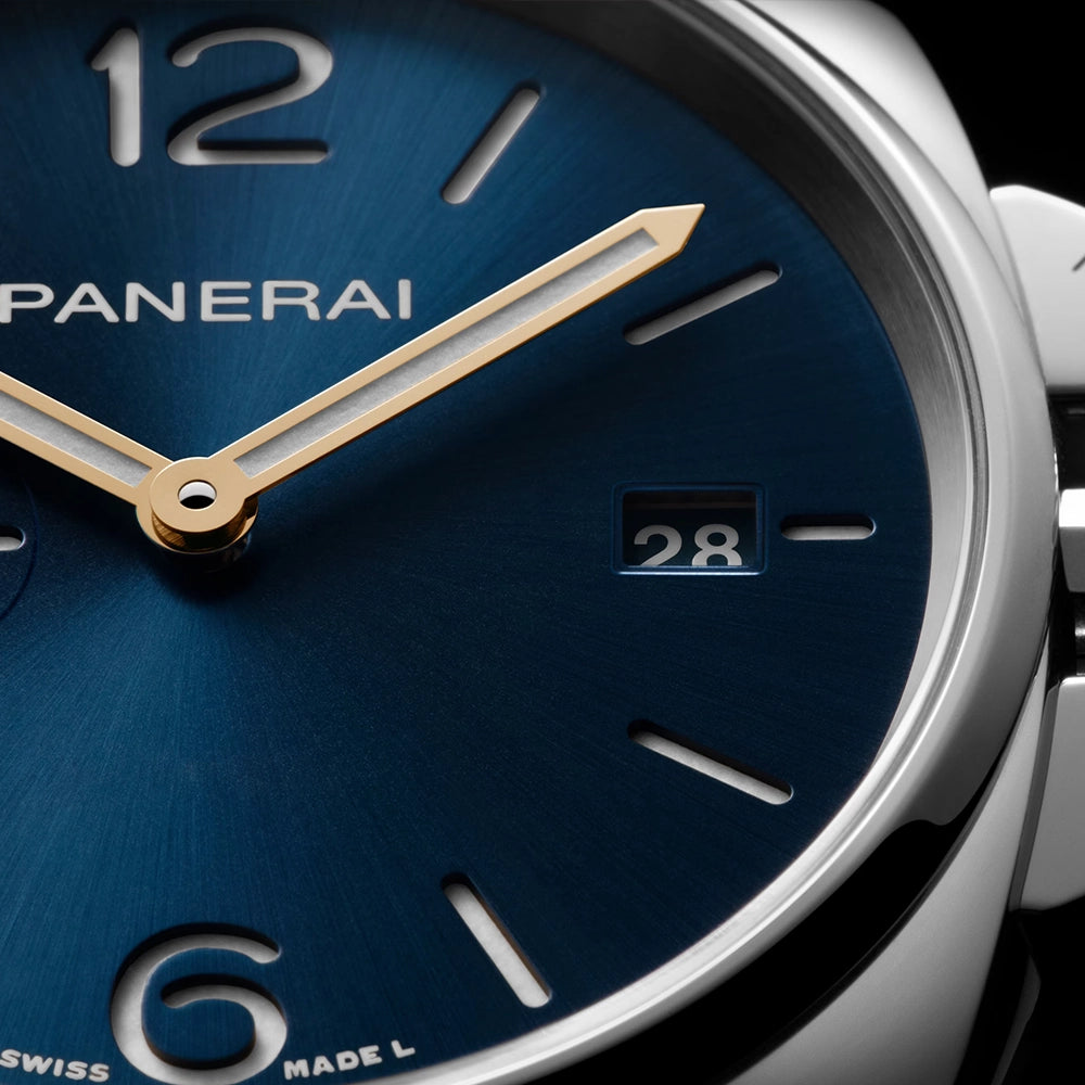 Panerai Luminor Due 42mm Blue/Rose Dial Men's Bracelet Watch - Berry's Jewellers