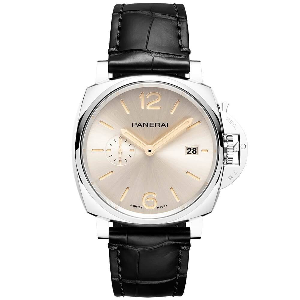 Panerai Luminor Due 42mm Ivory/Rose Dial Men's Automatic Leather Strap Watch - Berry's Jewellers