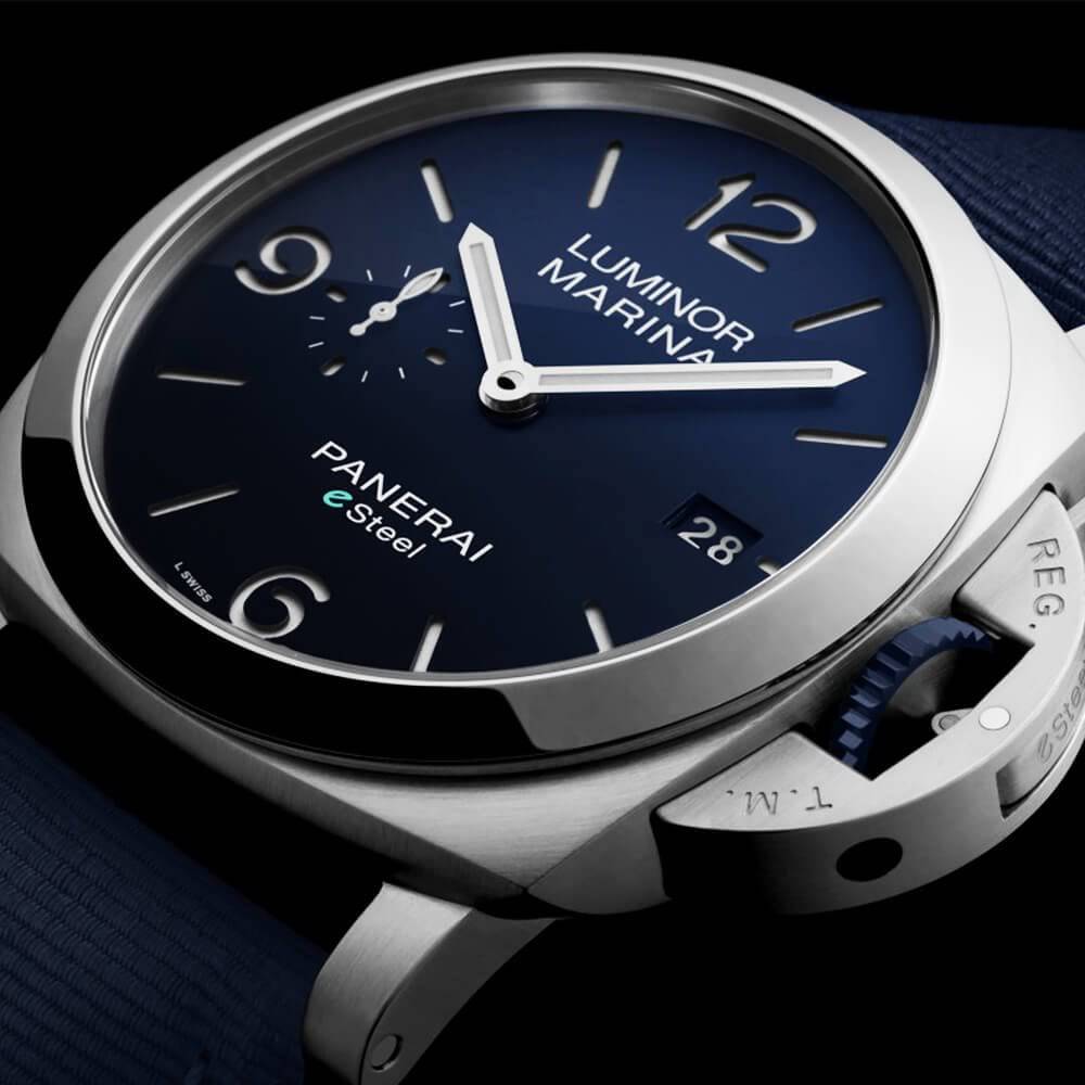 Panerai Luminor Marina ESteel Blu Profondo 44mm Men's Automatic Watch - Berry's Jewellers