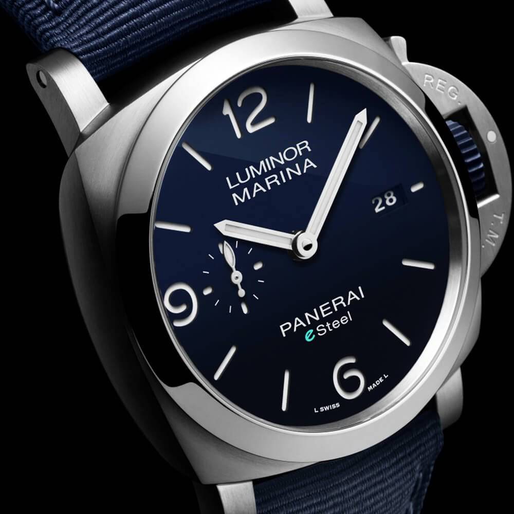 Panerai Luminor Marina ESteel Blu Profondo 44mm Men's Automatic Watch - Berry's Jewellers