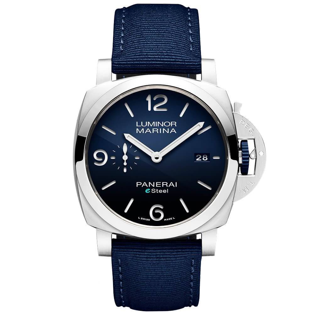 Panerai Luminor Marina ESteel Blu Profondo 44mm Men's Automatic Watch - Berry's Jewellers