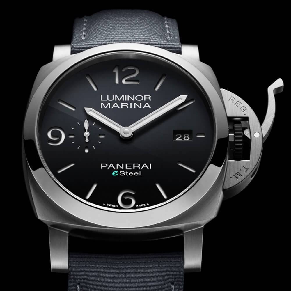 Panerai Luminor Marina ESteel Grigio Roccia 44mm Men's Automatic Watch - Berry's Jewellers