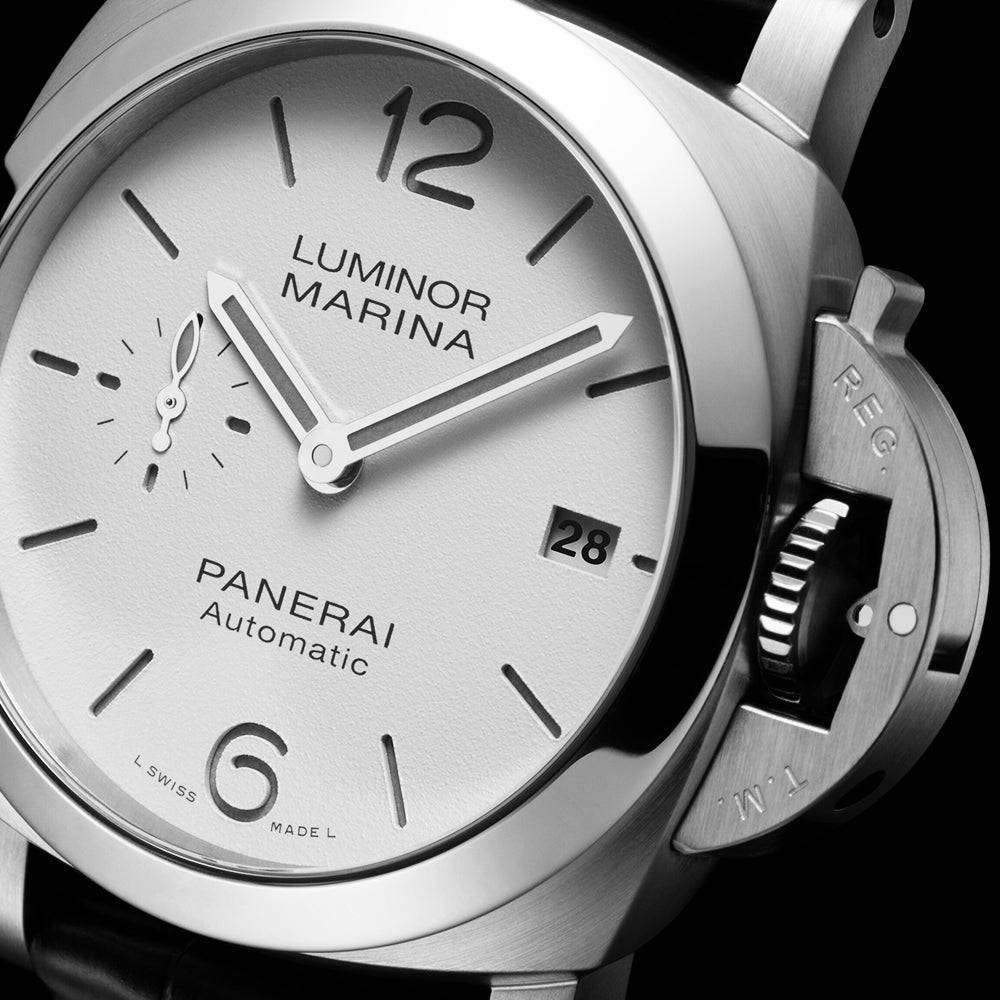 Panerai Luminor Marina Quaranta 40mm White Dial Automatic Strap Watch - Berry's Jewellers