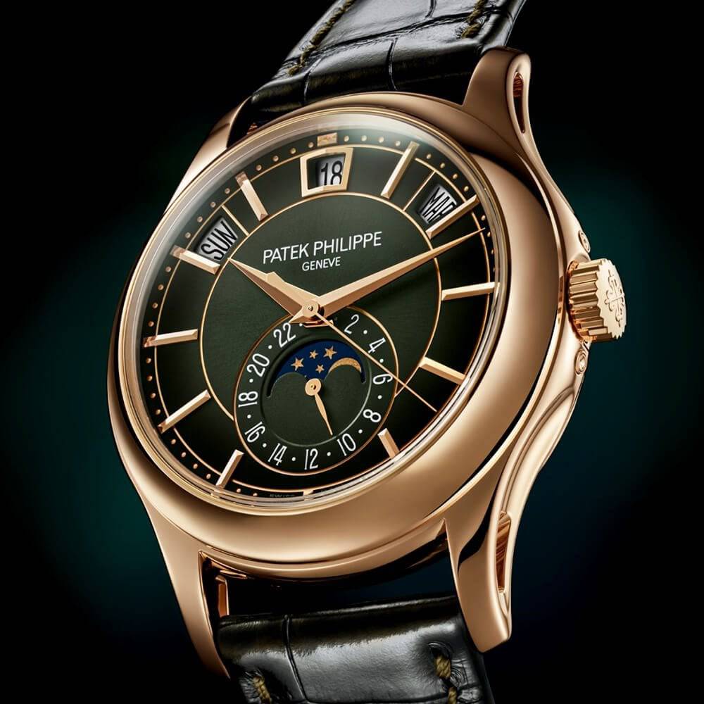 Patek Philippe Annual Calendar 18ct Rose Gold 40mm Olive Green Dial Men's Watch - Berry's Jewellers