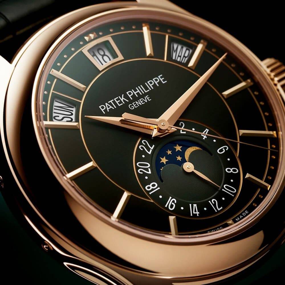 Patek Philippe Annual Calendar 18ct Rose Gold 40mm Olive Green Dial Men's Watch - Berry's Jewellers