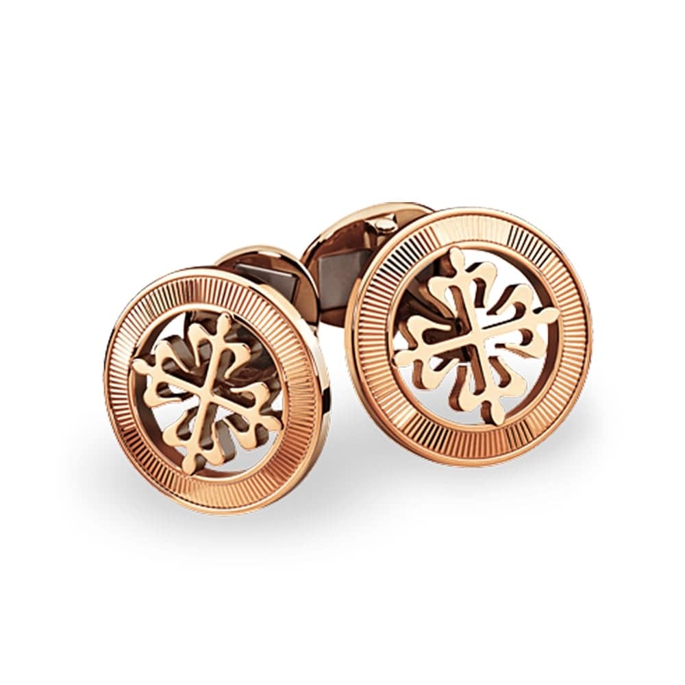 Patek Philippe Calatrava 18ct Rose Gold Circular Cross Cufflinks - Berry's Jewellers