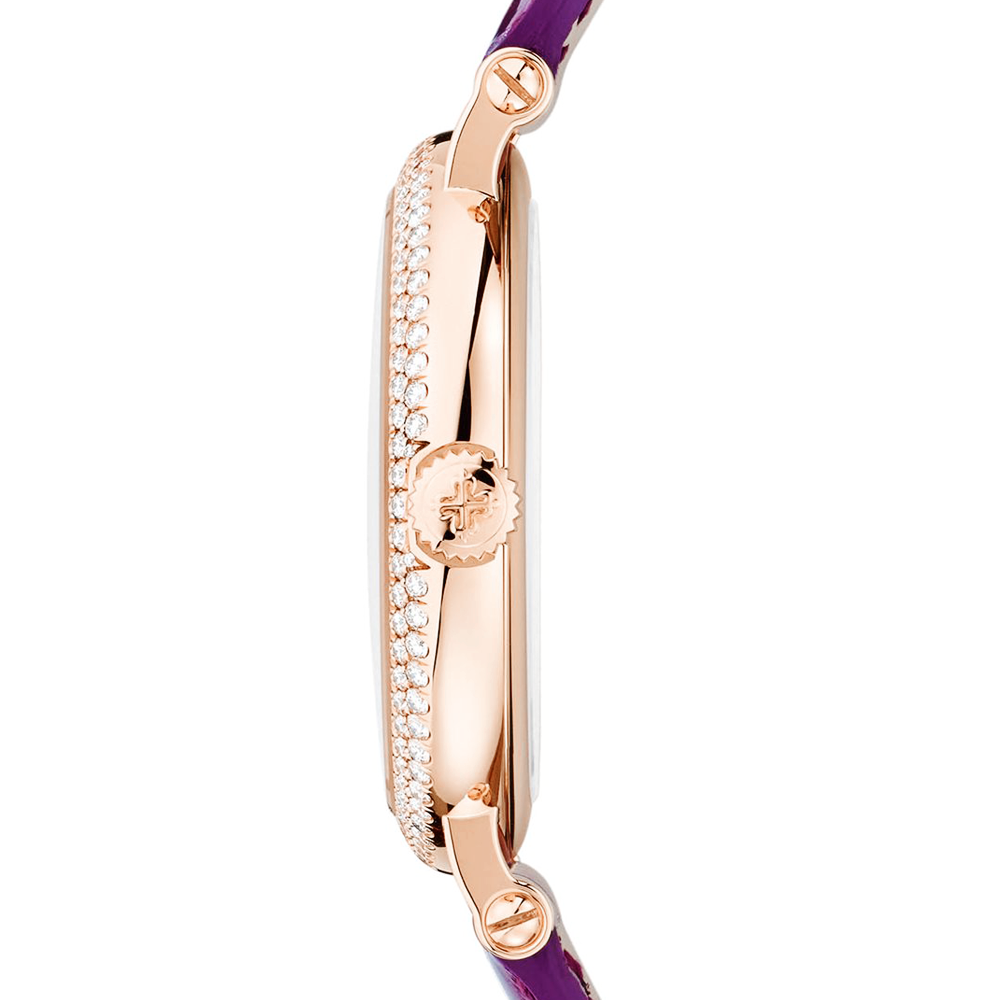 Patek Philippe Calatrava 18ct Rose Gold Double Row Diamond Bezel Automatic Ladies Strap Watch - Berry's Jewellers