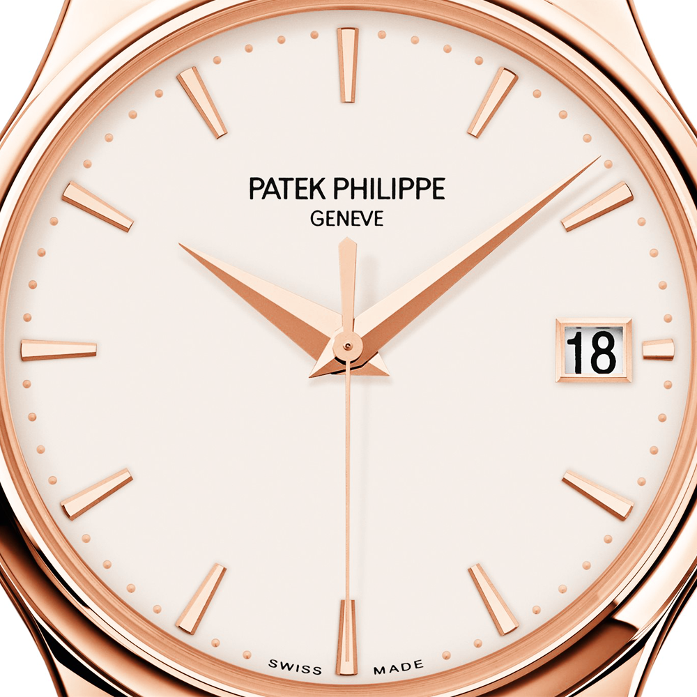 Patek Philippe Calatrava 18ct Rose Gold Ivory Dial Men's Automatic Leather Strap Watch - Berry's Jewellers