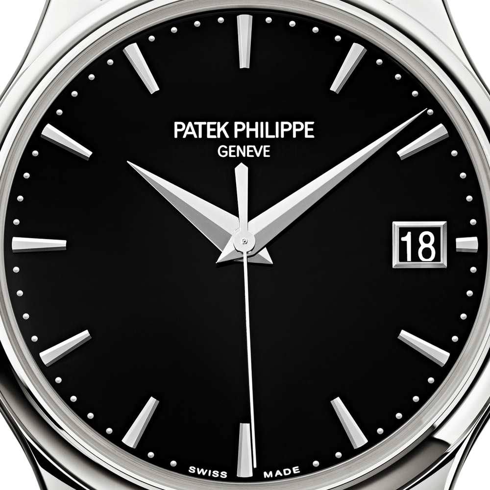 Patek Philippe Calatrava 18ct White Gold 39mm Black Dial Men's Leather Strap Watch - Berry's Jewellers