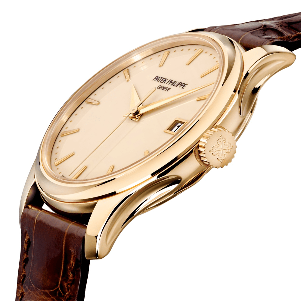 Patek Philippe Calatrava 18ct Yellow Gold Ivory Dial Men's Automatic Leather Strap Watch - Berry's Jewellers