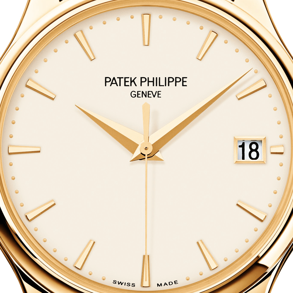 Patek Philippe Calatrava 18ct Yellow Gold Ivory Dial Men's Automatic Leather Strap Watch - Berry's Jewellers