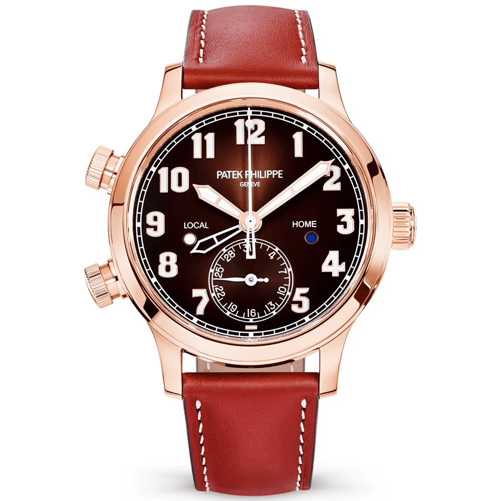 Patek Philippe Calatrava Pilot Travel Time 37mm 18ct Rose Gold Ladies Watch - Berry's Jewellers