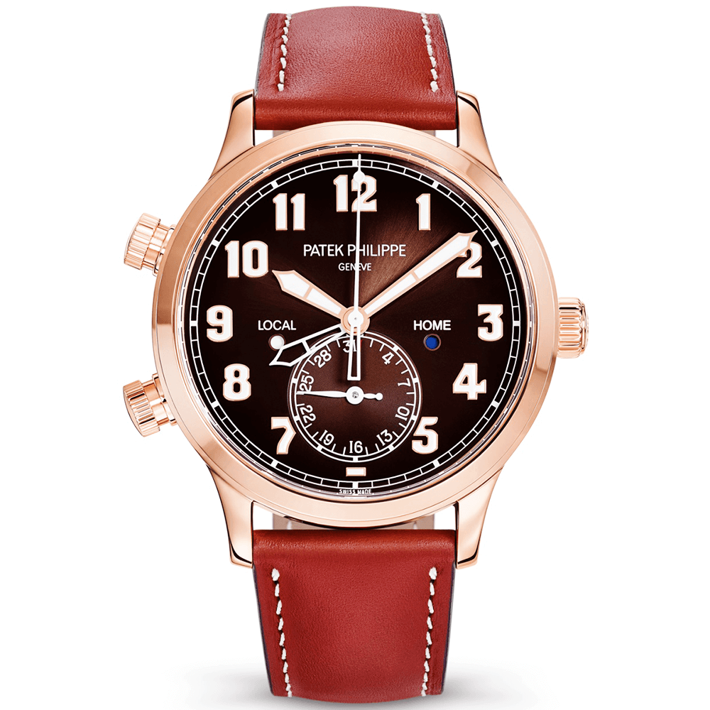 Patek Philippe Calatrava Pilot Travel Time 42mm 18ct Rose Gold Men's Watch - Berry's Jewellers