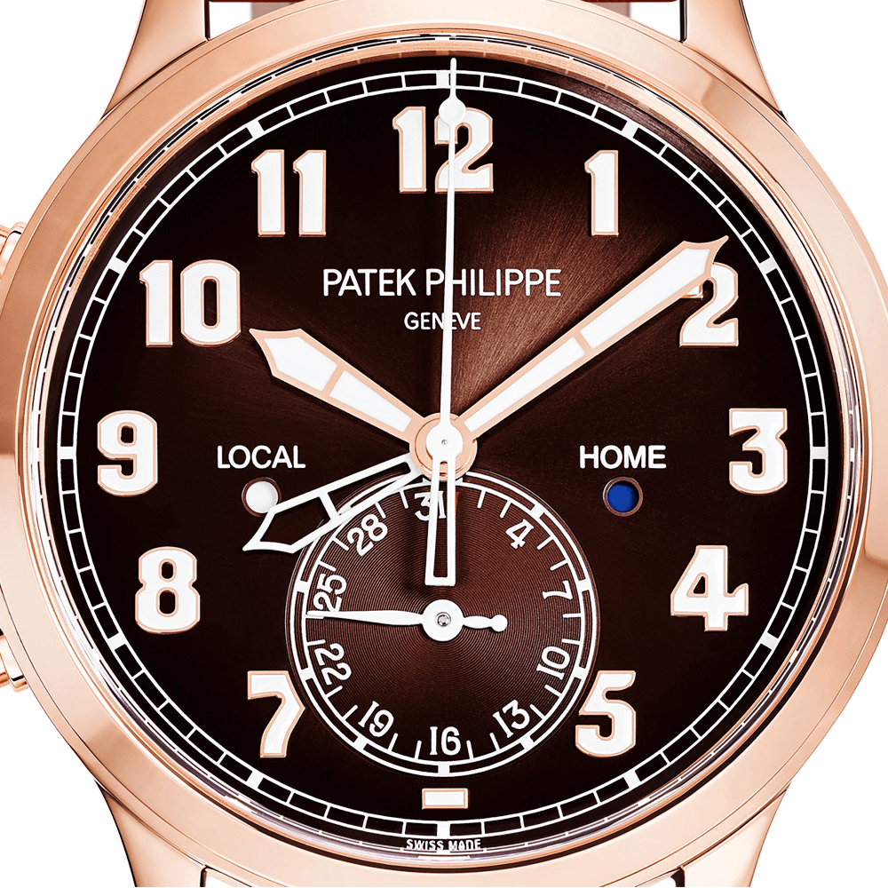 Patek Philippe Calatrava Pilot Travel Time 42mm 18ct Rose Gold Men's Watch - Berry's Jewellers