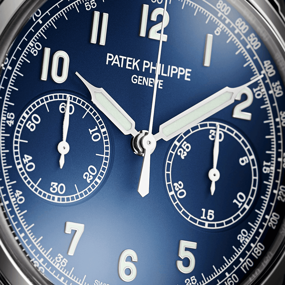 Patek Philippe Complications 41mm Blue Dial Manual-Wind Chronograph Watch - Berry's Jewellers